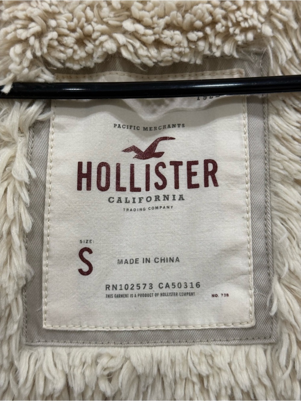 Y2K Hollister Cream Hooded Jacket Size Small - Picture 6 of 6